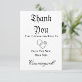 Downloadable Wedding Ring Calligraphy  Bedankkaart (Staand voorkant)
