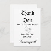 Downloadable Wedding Ring Calligraphy  Bedankkaart (Voorkant / Achterkant)