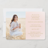 Downloadbaar 4 Foto Afstuderen Blush Roze & Goud Aankondiging (Achterkant)