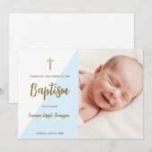 Downloadbaar blauw goudblauw Aangepast modern Baby Kaart (Voorkant / Achterkant)