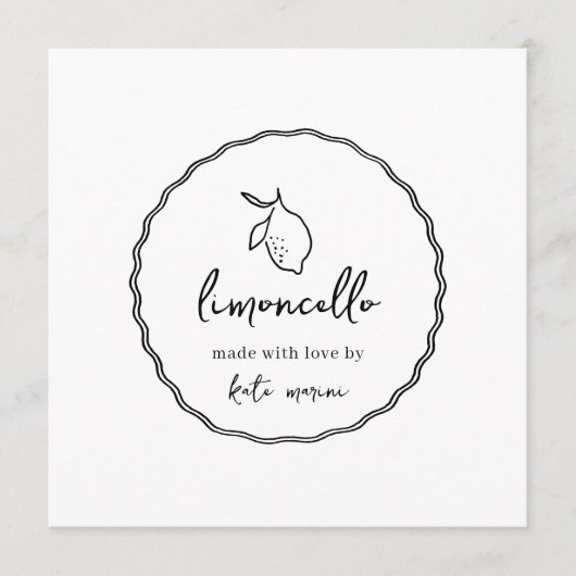 DOWNLOADBAAR Dolce Vita Limoncello Label Sjabloon Kaart (Voorkant)