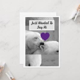 Downloadbaar Een mannetje Polar Beer kussen het oo Kaart