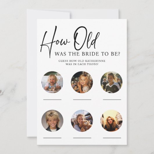 DOWNLOADBAAR Hoe oud was Bride Vrijgezellenfeest s Kaart (Voorkant)