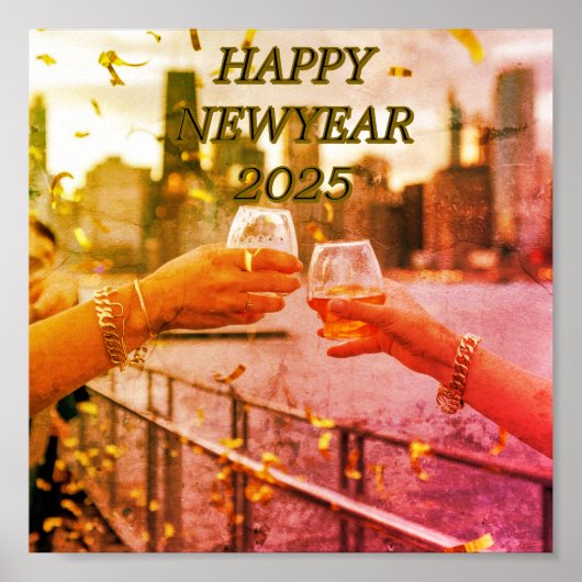 Downloadbaar Nieuwjaar  Glossy Poster (Voorkant)