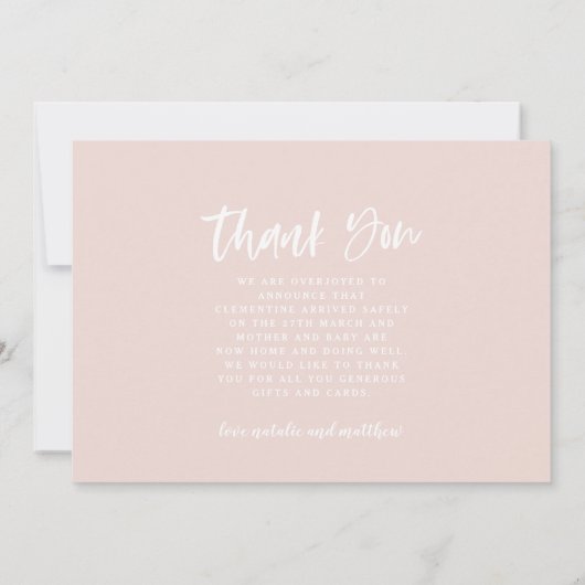 downloadbaar script dank u geboorte aankondiging (Achterkant)