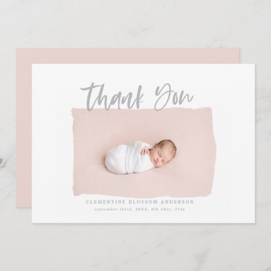 downloadbaar script dank u geboorte aankondiging (Voorkant / Achterkant)