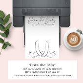 DOWNLOADBAAR Teken de Baby Fun Baby shower Game Kaart