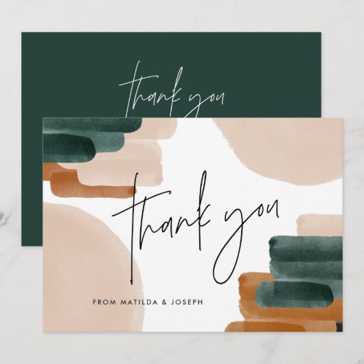 Downloadbaar Terracotta baby shower Dank u Kaart (Voorkant / Achterkant)