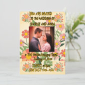 Downloadbare Bloemen Foto Huwelijksuitnodiging Kaart (Staand voorkant)