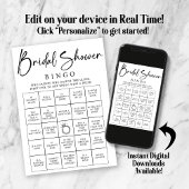 DOWNLOADBARE Bruids Bingo Vrijgezellenfeest Spel Poster