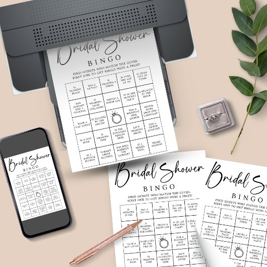 DOWNLOADBARE Bruids Bingo Vrijgezellenfeest Spel Poster