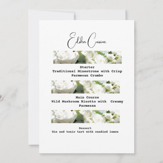 Downloadbare bruiloft Traditioneel Delicious Menu Kaart (Voorkant)