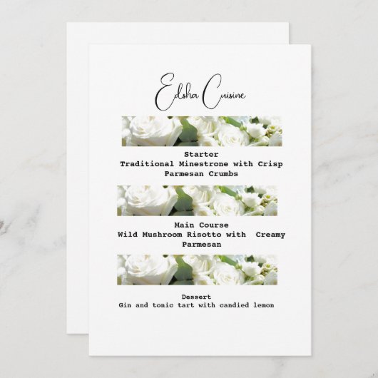 Downloadbare bruiloft Traditioneel Delicious Menu Kaart (Voorkant / Achterkant)