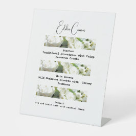 Downloadbare bruiloft Traditioneel Delicious Menu Reclamebord Met Voetstuk