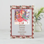 Downloadbare Christmas Party Invitation Kaart (Staand voorkant)