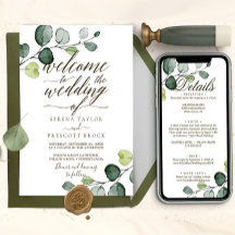 Downloadbare Eucalyptus Calligrafie Bruiloft