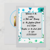 Downloadbare Floral bruiloft uitnodiging (Voorkant / Achterkant)