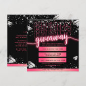 Downloadbare Giveaway Aankondiging Wedstrijd Kaart (Voorkant / Achterkant)