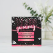 Downloadbare Giveaway Aankondiging Wedstrijd Kaart (Staand voorkant)