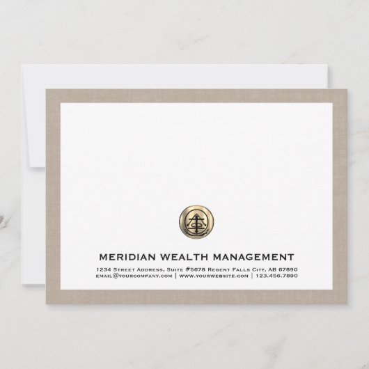 Downloadbare Gold Logo Business Note Cards 5x7 Kaart (Voorkant)