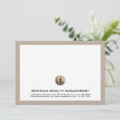 Downloadbare Gold Logo Business Note Cards 5x7 Kaart (Staand voorkant)