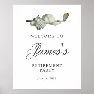 DOWNLOADBARE Golf Retirement Party Welkomstbord Poster