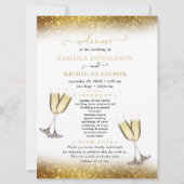 Downloadbare Gouden Glitter Calligrafie Bruiloft Kaart (Voorkant)