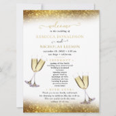 Downloadbare Gouden Glitter Calligraphy Bruiloft Kaart (Voorkant)