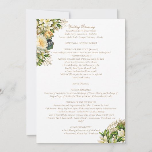 Downloadbare Gouden Katholieke Huwelijksmassa Prog Kaart (Achterkant)