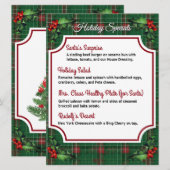 Downloadbare Green Plaid Holiday Specials Menu (Voorkant / Achterkant)