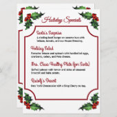 Downloadbare Holiday Specials Menu (Voorkant / Achterkant)