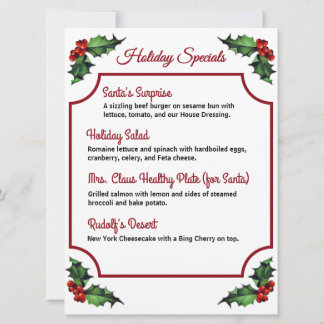 Downloadbare Holiday Specials Menu
