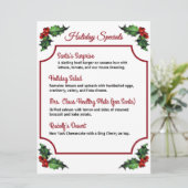 Downloadbare Holiday Specials Menu (Staand voorkant)