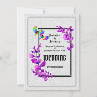 Downloadbare Humming Bird Wedding Invitation Kaart