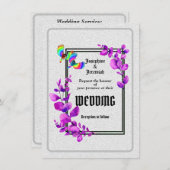 Downloadbare Humming Bird Wedding Invitation Kaart (Voorkant / Achterkant)