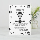 Downloadbare Ice Hockey Verjaardag Dank u, Hockey Kaart (Staand voorkant)