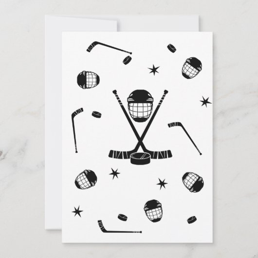 Downloadbare Ice Hockey Verjaardag Dank u, Hockey Kaart (Achterkant)