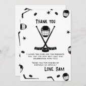 Downloadbare Ice Hockey Verjaardag Dank u, Hockey Kaart (Voorkant / Achterkant)