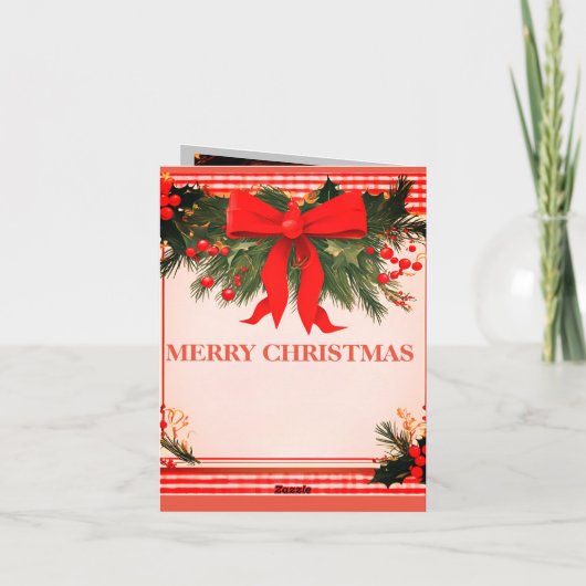 Downloadbare Kerstgroeten Gevouwen Uitnodiging (Achterkant)