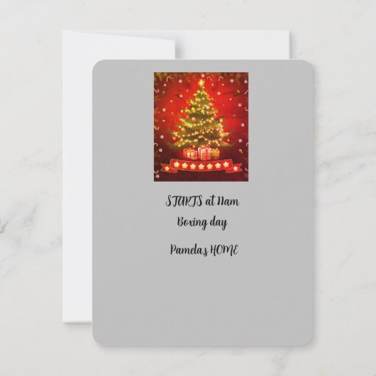 Downloadbare kerstvoorraad uitnodiging (Achterkant)