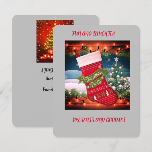 Downloadbare kerstvoorraad uitnodiging (Voorkant / Achterkant)