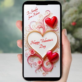 Downloadbare lijntekening valentine chic aangepast feestdagenkaart