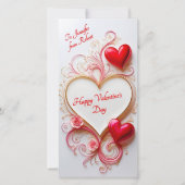 Downloadbare lijntekening valentine chic aangepast feestdagenkaart (Voorkant)