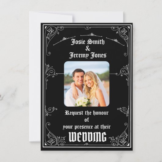 Downloadbare minimale foto bruiloft uitnodiging Ka (Voorkant)