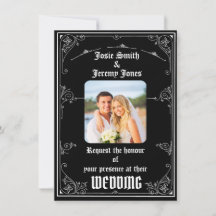 Downloadbare minimale foto bruiloft uitnodiging Ka