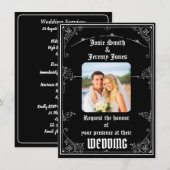 Downloadbare minimale foto bruiloft uitnodiging Ka (Voorkant / Achterkant)