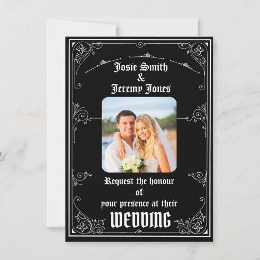 Downloadbare minimale foto bruiloft uitnodiging Ka (Voorkant)