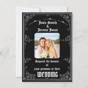 Downloadbare minimale foto bruiloft uitnodiging Ka