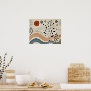Downloadbare minimalistische botanische kunst - Ab Poster