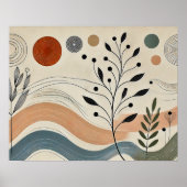 Downloadbare minimalistische botanische kunst - Ab Poster (Voorkant)